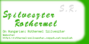 szilveszter rothermel business card